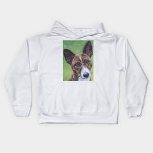 Basenji Fine Art Painting Kids Hoodie